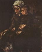 Vincent Van Gogh Peasant Woman with Child on Her Lap(nn04) oil painting